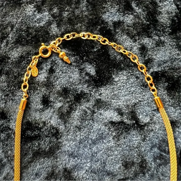 Vintage Premier Designs Gold‑Tone Round Woven Mesh Chain Choker - Picture 4 of 6
